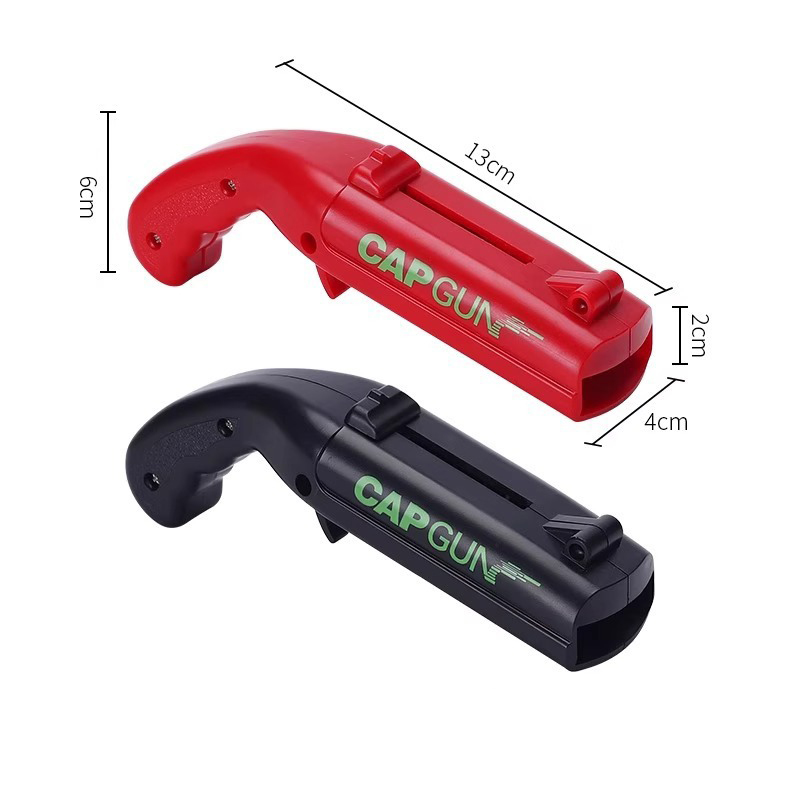 2-Pack Black and red Fun Bottle Opener with Cap Ejection Mechanism – Compact