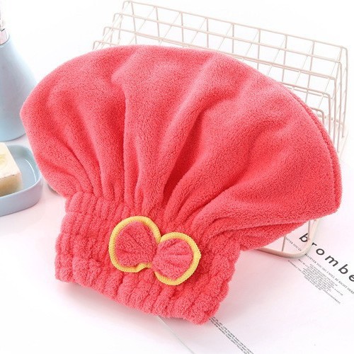 3-Pack Watermelon Red Thickened Coral Fleece Hair Drying Towel Cap