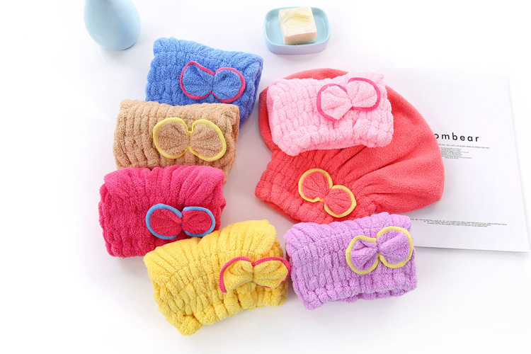 3-Pack Watermelon Red Thickened Coral Fleece Hair Drying Towel Cap view 2