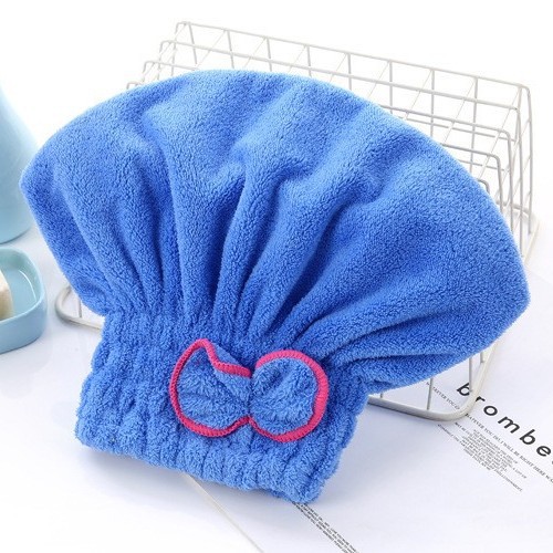 3-Pack Sky blue Thickened Coral Fleece Hair Drying Towel Cap – Double-Layered