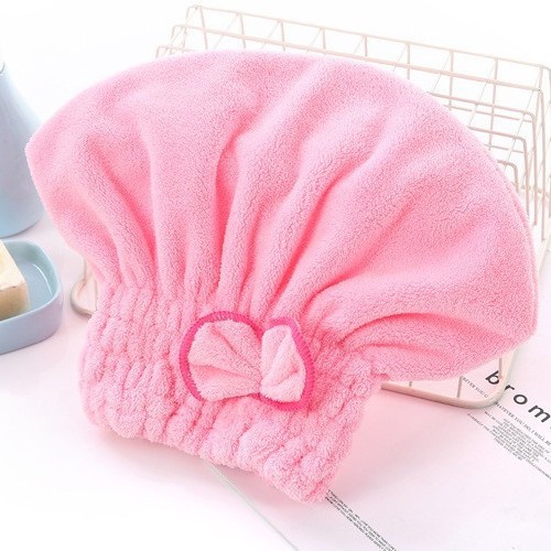 3-Pack Pink Thickened Coral Fleece Hair Drying Towel Cap – Double-Layered