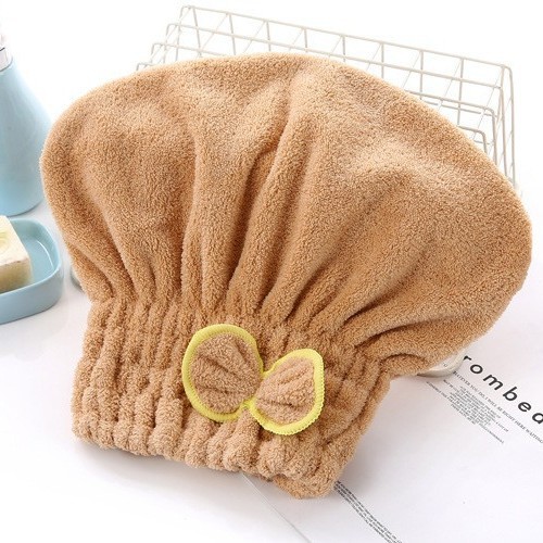 3-Pack Coffee color Thickened Coral Fleece Hair Drying Towel Cap