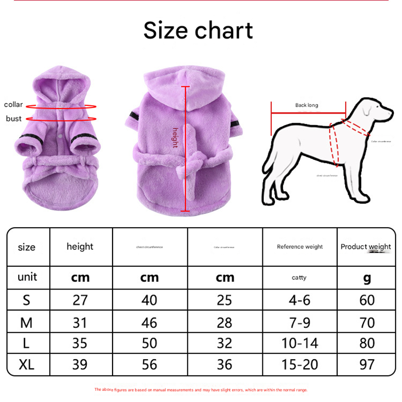 Pink Cozy Pet Bathrobe Sleepwear – Plush Fleece Dog Robe with Hood and view 6