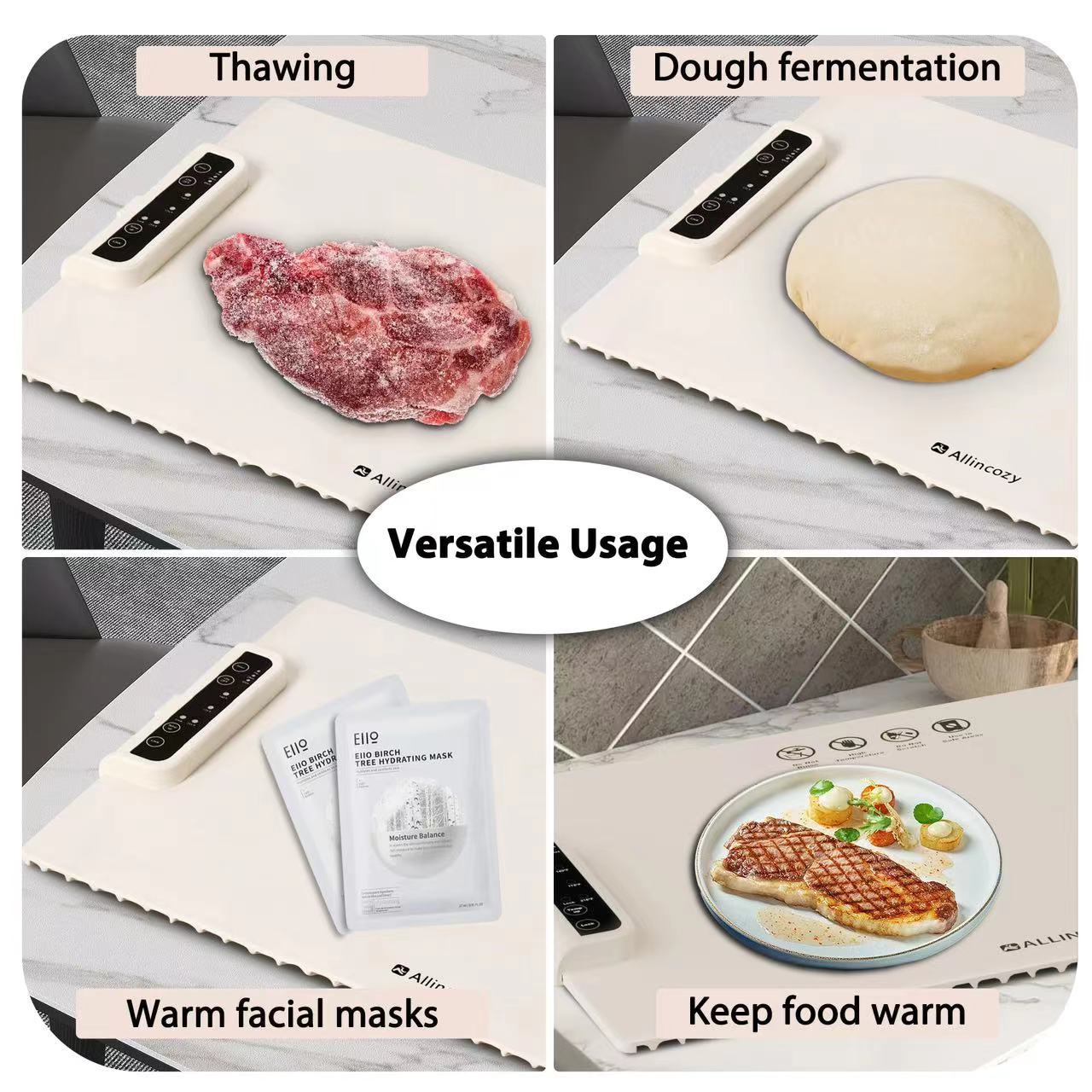 Blue 24-Inch Electric Warming Tray with 3-Temperature Settings – Graphene view 3