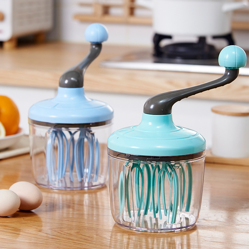 Green Manual Hand-Crank Egg Beater – Semi-Automatic Whisk for Whipping Cream view 3