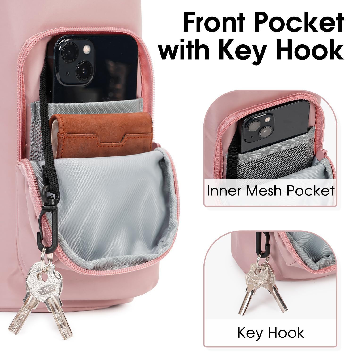 Purple Insulated Water Bottle Carrier with Shoulder Strap – Portable Sleeve view 3