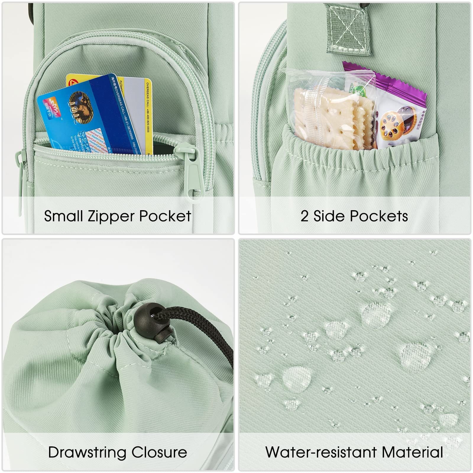 Purple Water Bottle Carrier with Drawstring Closure – Adjustable Shoulder Strap view 3