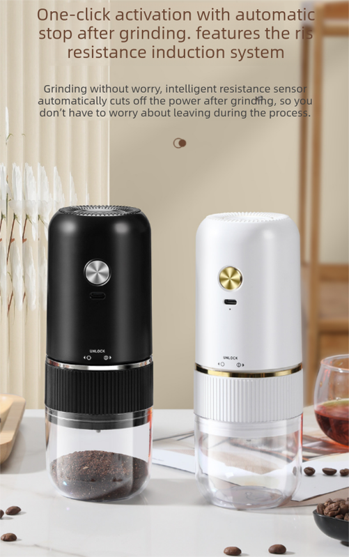 Portable Electric Coffee Grinder Wireless Rechargeable Burr Mill with Cleaning view 7
