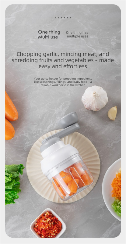 Manual Mini Garlic Chopper & Food Processor 250ml Portable Hand-Crank Mincer view 3