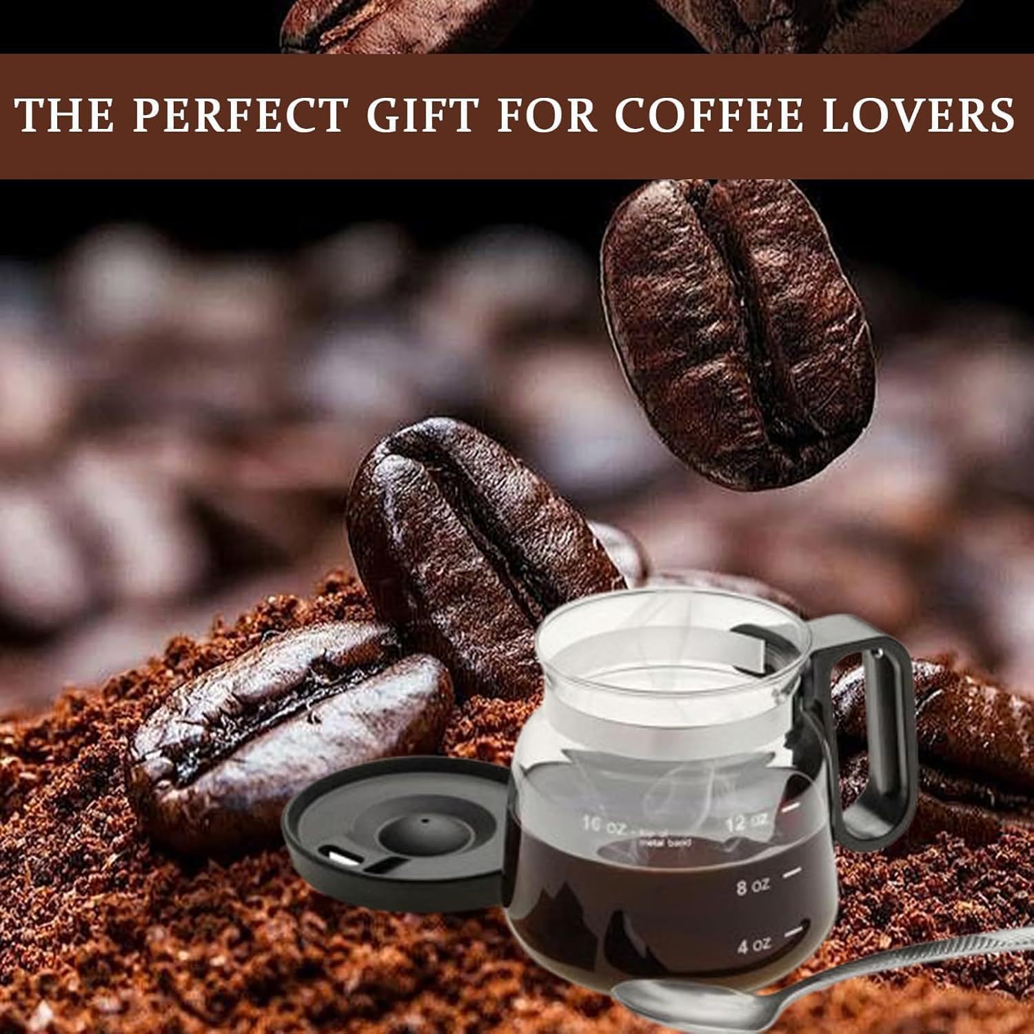 Premium 16oz Glass Coffee Mug Set with Reusable Straw and Cleaning Brush view 2