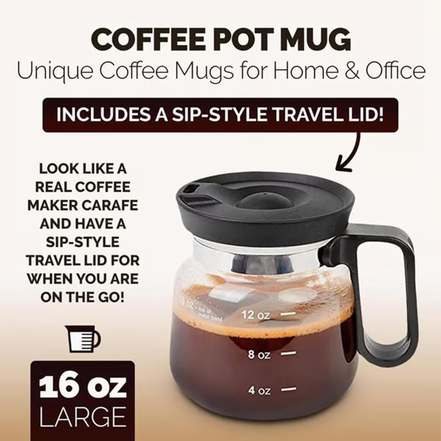 Premium 16oz Glass Coffee Mug Set with Reusable Straw and Cleaning Brush view 3