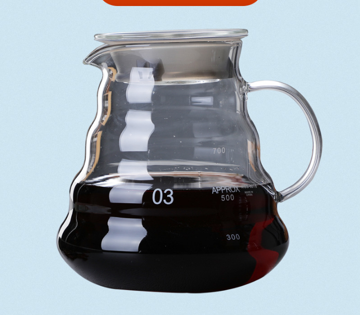 800ml Extra Large Glass Coffee Server - Heat Resistant "Cloud" Pour Over