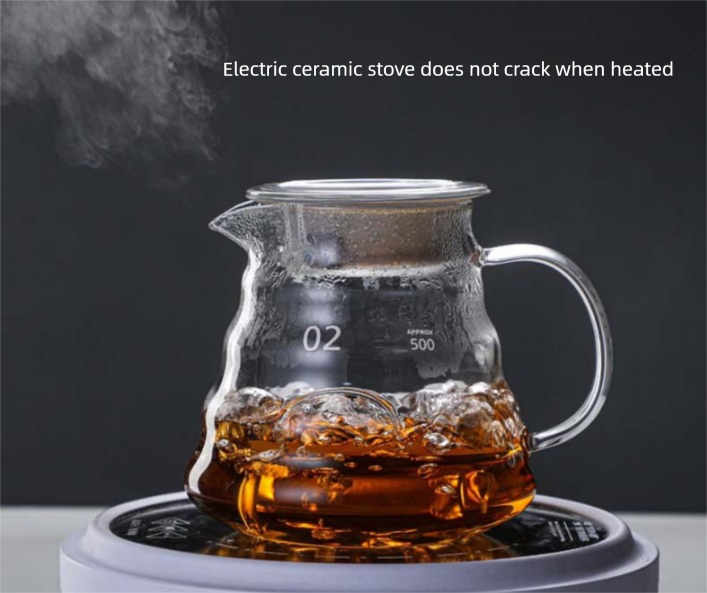 800ml Extra Large Glass Coffee Server - Heat Resistant "Cloud" Pour Over view 2