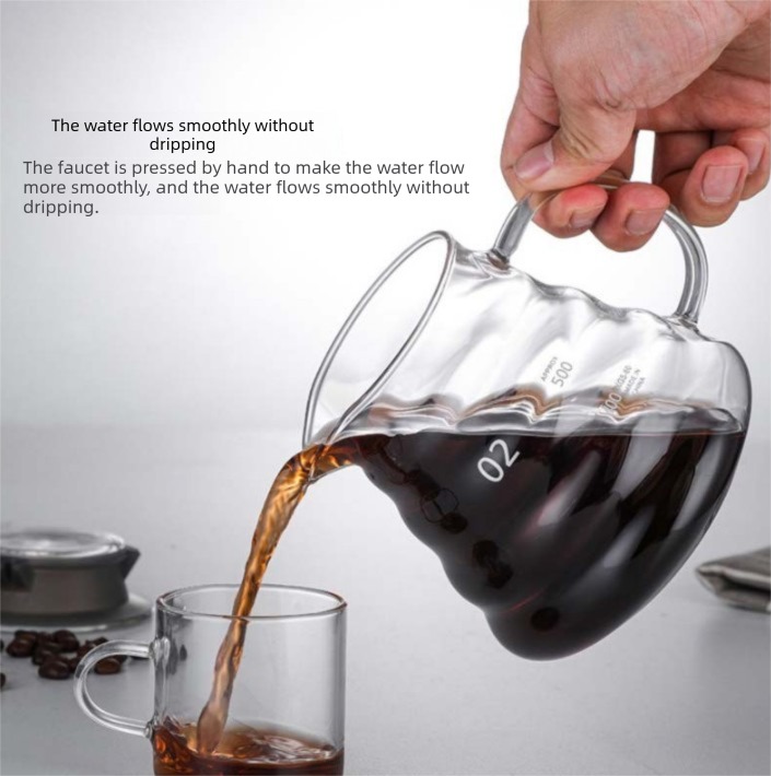 800ml Extra Large Glass Coffee Server - Heat Resistant "Cloud" Pour Over view 4