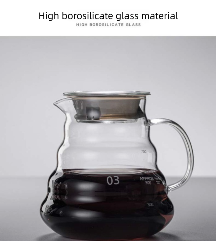 800ml Extra Large Glass Coffee Server - Heat Resistant "Cloud" Pour Over view 8