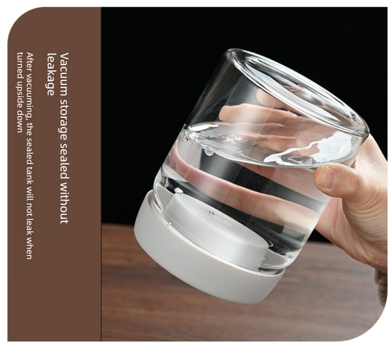 900ml Vacuum Sealed Glass Coffee Canister - One-Press Airtight Storage Jar view 8