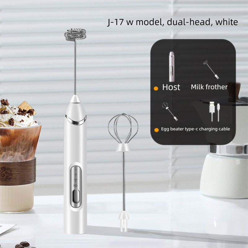 Rechargeable Electric Milk Frother Handheld - 3 Speed Adjustable Foam Maker