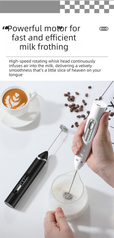 Rechargeable Electric Milk Frother Handheld - 3 Speed Adjustable Foam Maker view 5