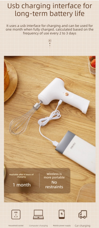 Professional 3-Speed Electric Handheld Egg Whisk and Cream Whipper Set J-9 view 4