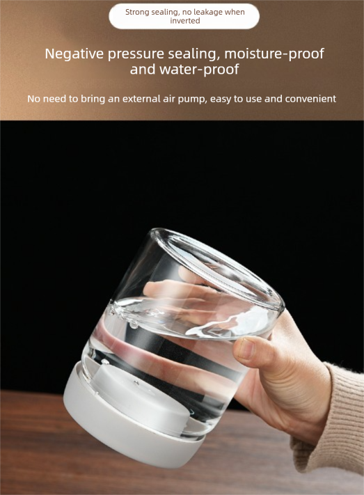 900ml Vacuum Sealed Glass Coffee Canister - One-Press Airtight Storage Jar view 6