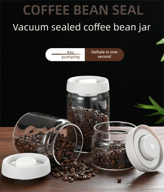 1800ml Extra Large Vacuum Sealed Glass Canister - One-Press Airtight Food view 2