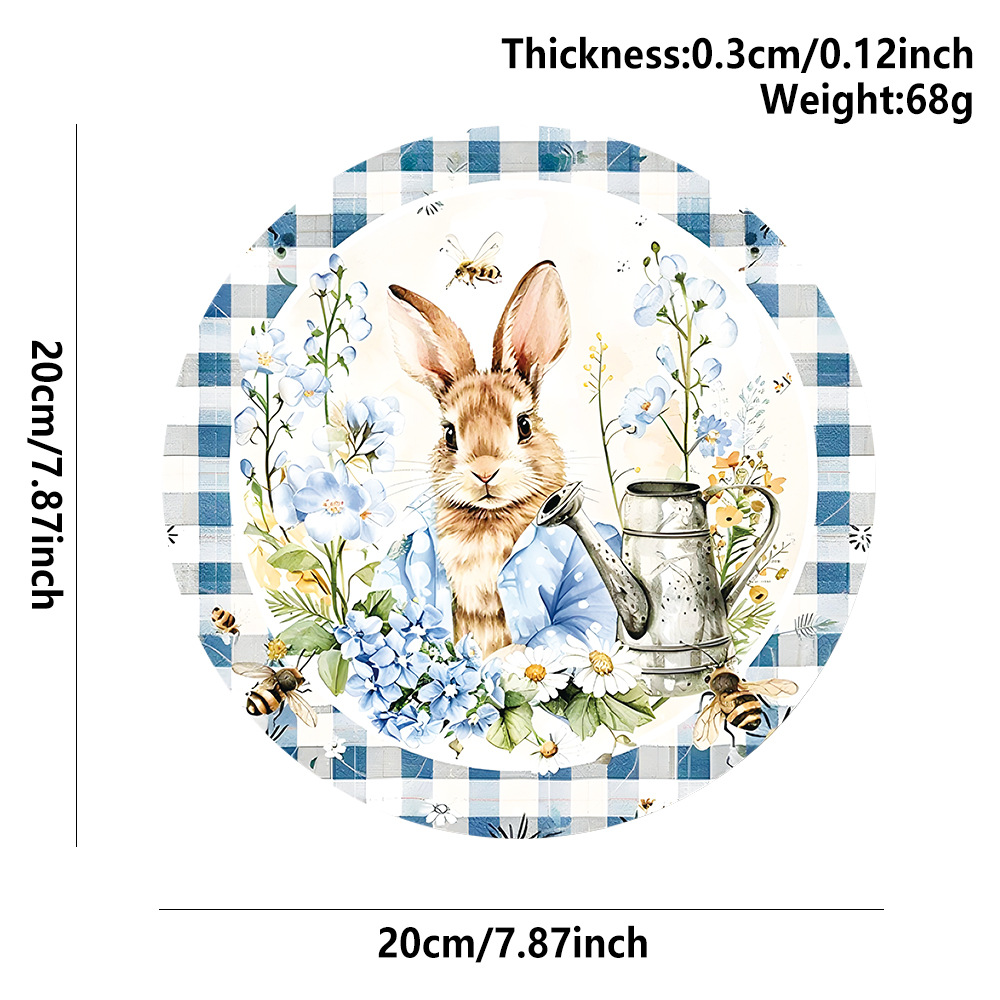 Easter Wooden Door Sign & Hanging Ornament 3-Piece Set – Colorful Bunny Slogans view 3
