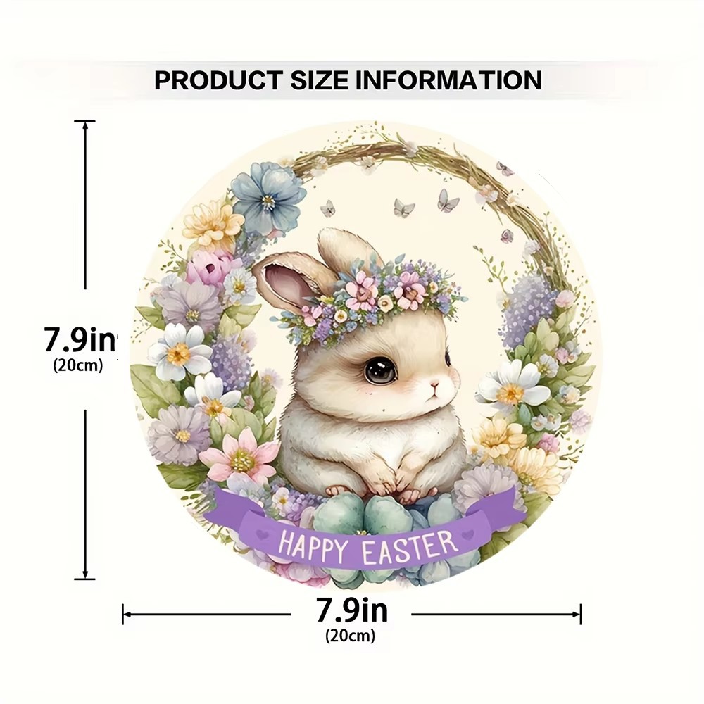 Easter Wooden Door Sign & Hanging Ornament 3-Piece Set – Bowknot Teacup Bunny view 4