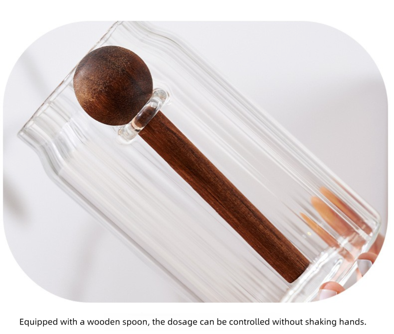 800ml Premium Borosilicate Glass Storage Jar with Acacia Wood Lid & Integrated view 9