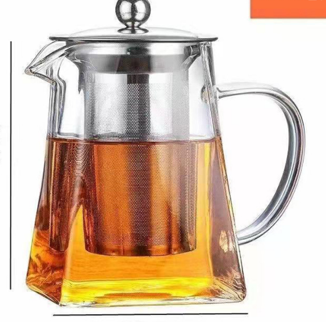 950ml Heat Resistant Glass Teapot with 304 Stainless Steel Infuser Thickened