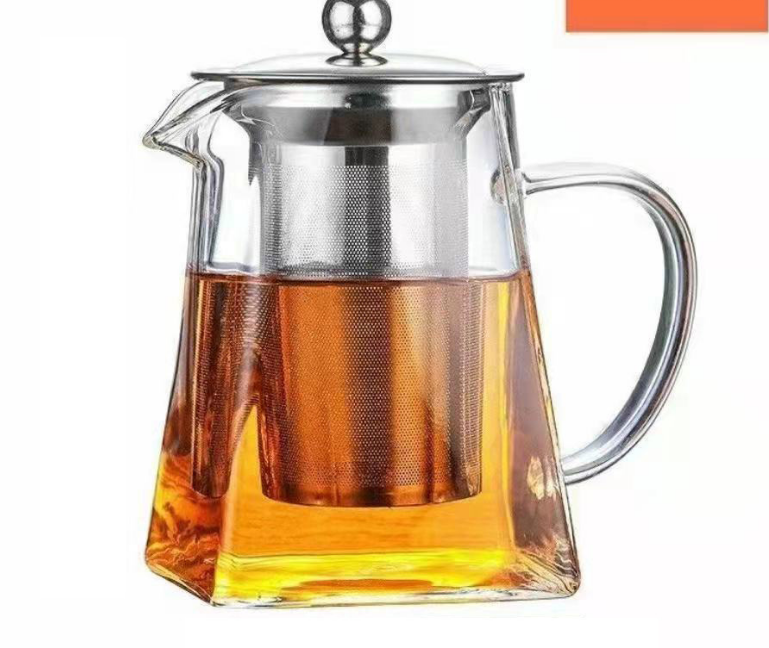 1300ml Extra Large Heat Resistant Glass Teapot with 304 Stainless Steel
