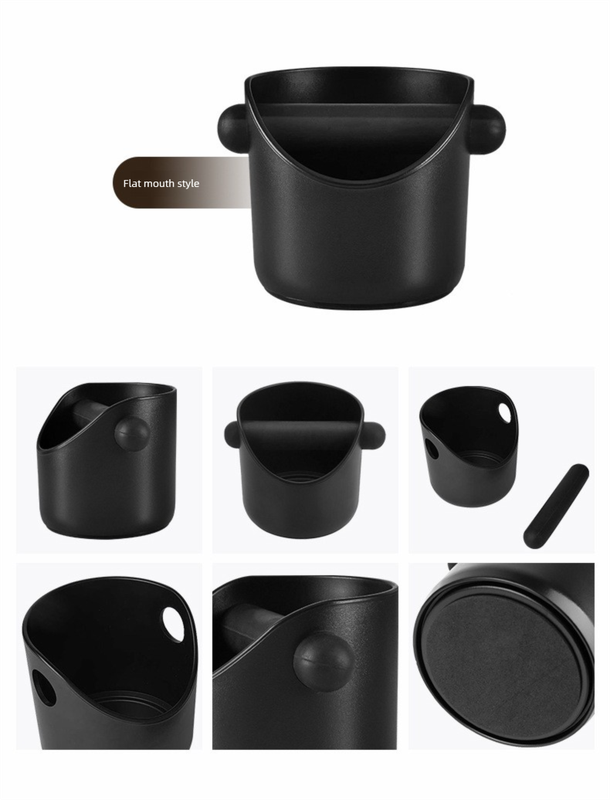 Compact Flat Mouth Espresso Knock Box Coffee Grounds Waste Bin with Anti-Slip view 3