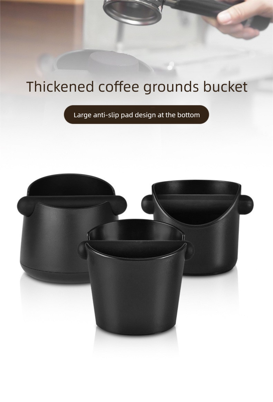 Wide Base Espresso Knock Box Coffee Grounds Waste Bin with Anti-Slip Pad and view 2