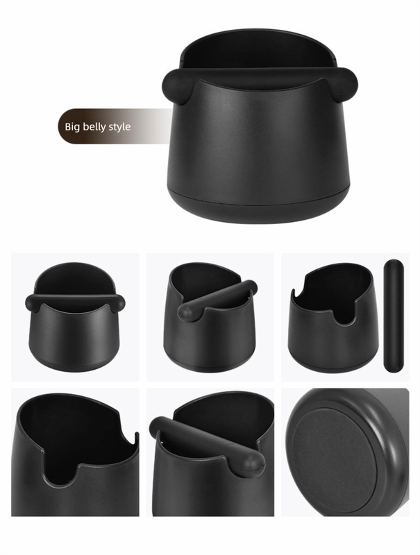 Wide Base Espresso Knock Box Coffee Grounds Waste Bin with Anti-Slip Pad and view 3