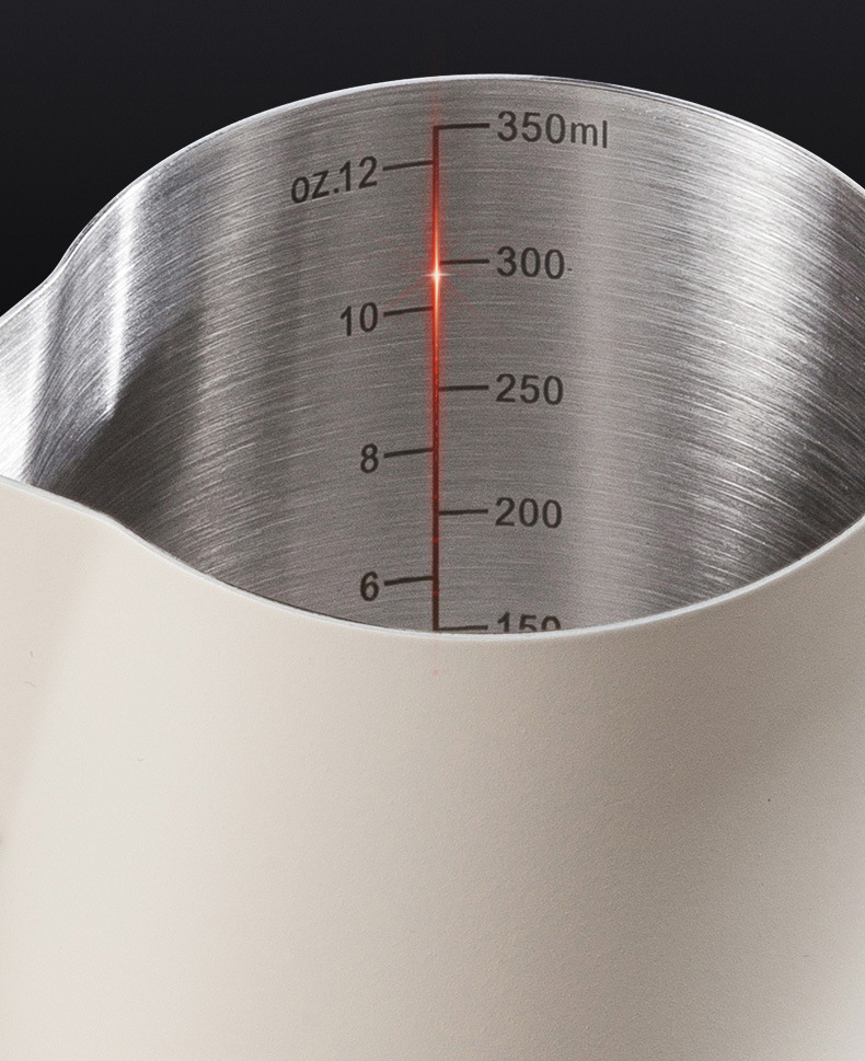 350ml Stainless Steel Milk Frothing Pitcher Pointed Spout Steaming Jug with view 6