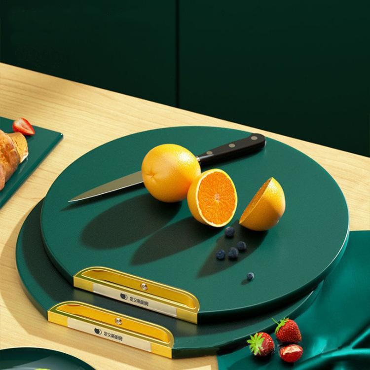 35X35CM Thickened Circular Standable Cutting Board - Food-Grade Double-Sided