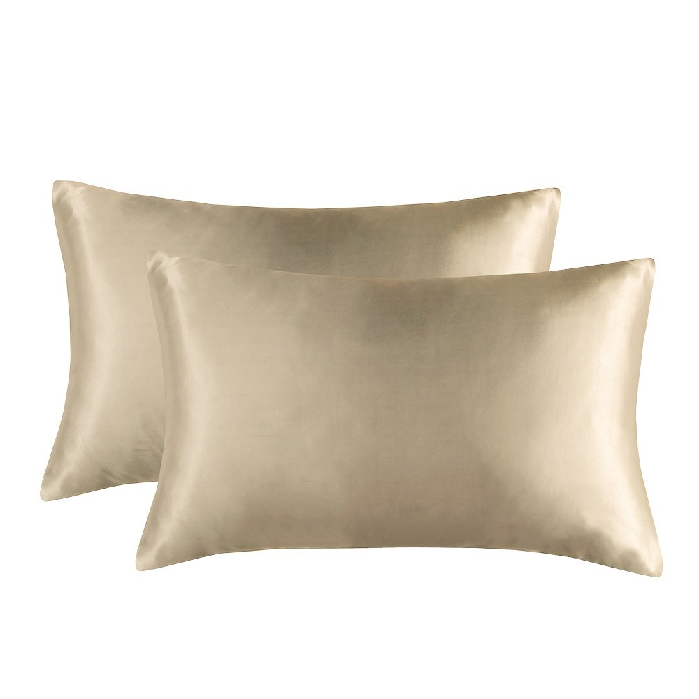 1-Pair Champagne Luxury Satin Silk Pillowcase for Hair and Skin - Smooth