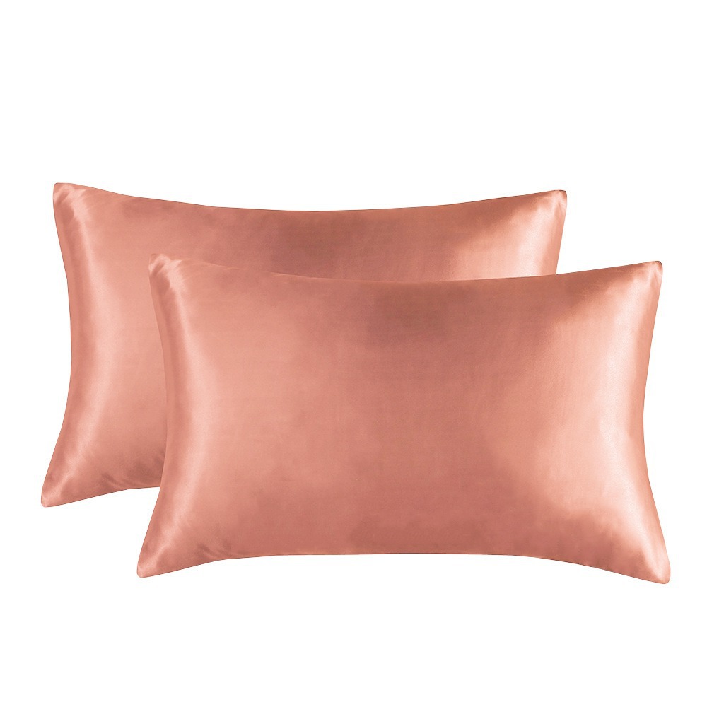 1-Pair Coral Luxury Satin Silk Pillowcase for Hair and Skin - Smooth Cooling