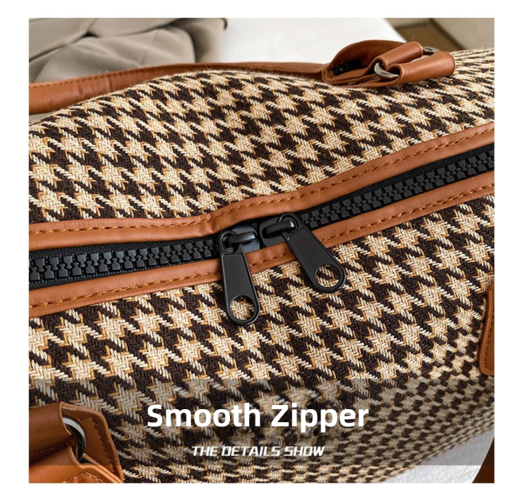Black Large Capacity Knitted Travel Bag with Shoe-Zone - Weekend Overnight & view 6
