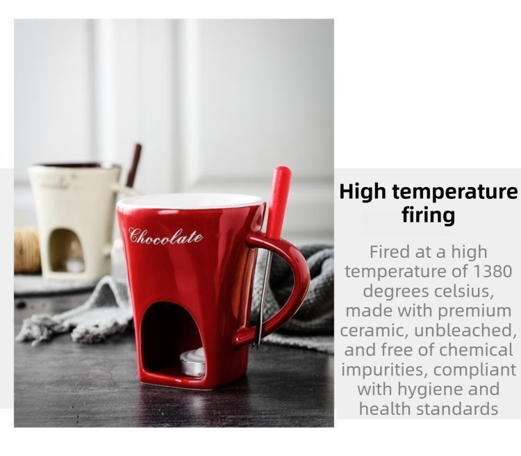 Coffee European Style Ceramic Chocolate & Cheese Melter Set - 200ml Mini view 3