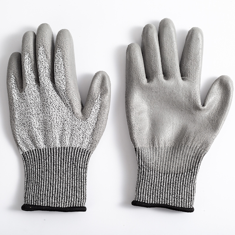 2-Pair Grey Level 5 Cut Resistant Work Glove - Anti-Abrasion & Anti-Puncture