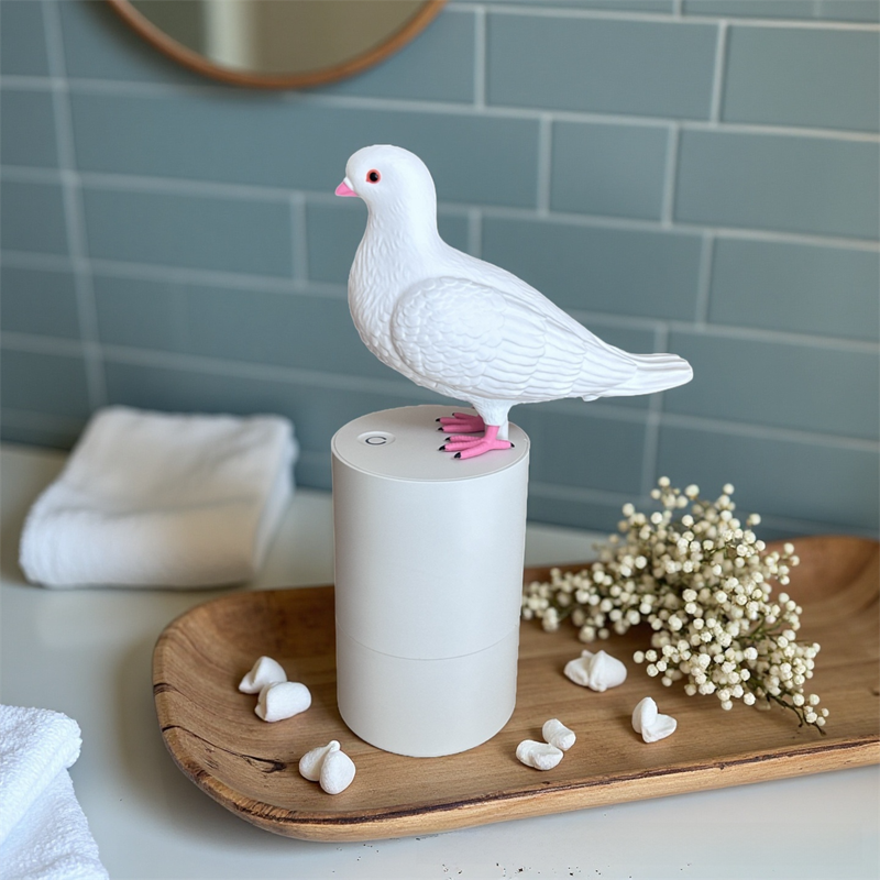 Adorable White Pigeon Smart Motion Sensor Foam Pump - Touchless Hand Washer