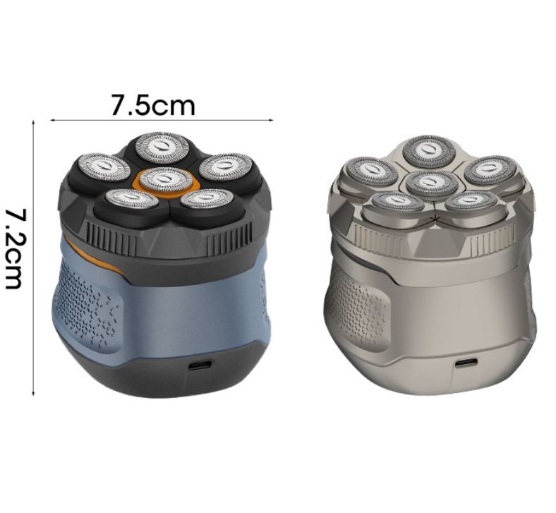 Black Men's 6D Magnetic Rotary Head Shaver for Wet/Dry Use - Professional view 5