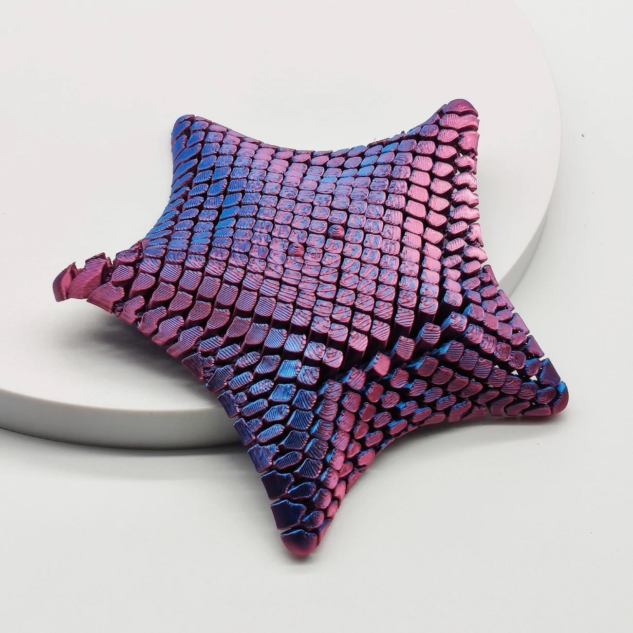 Laser Purple 3D-Printed Articulated Starfish Fidget Toy for Stress Relief