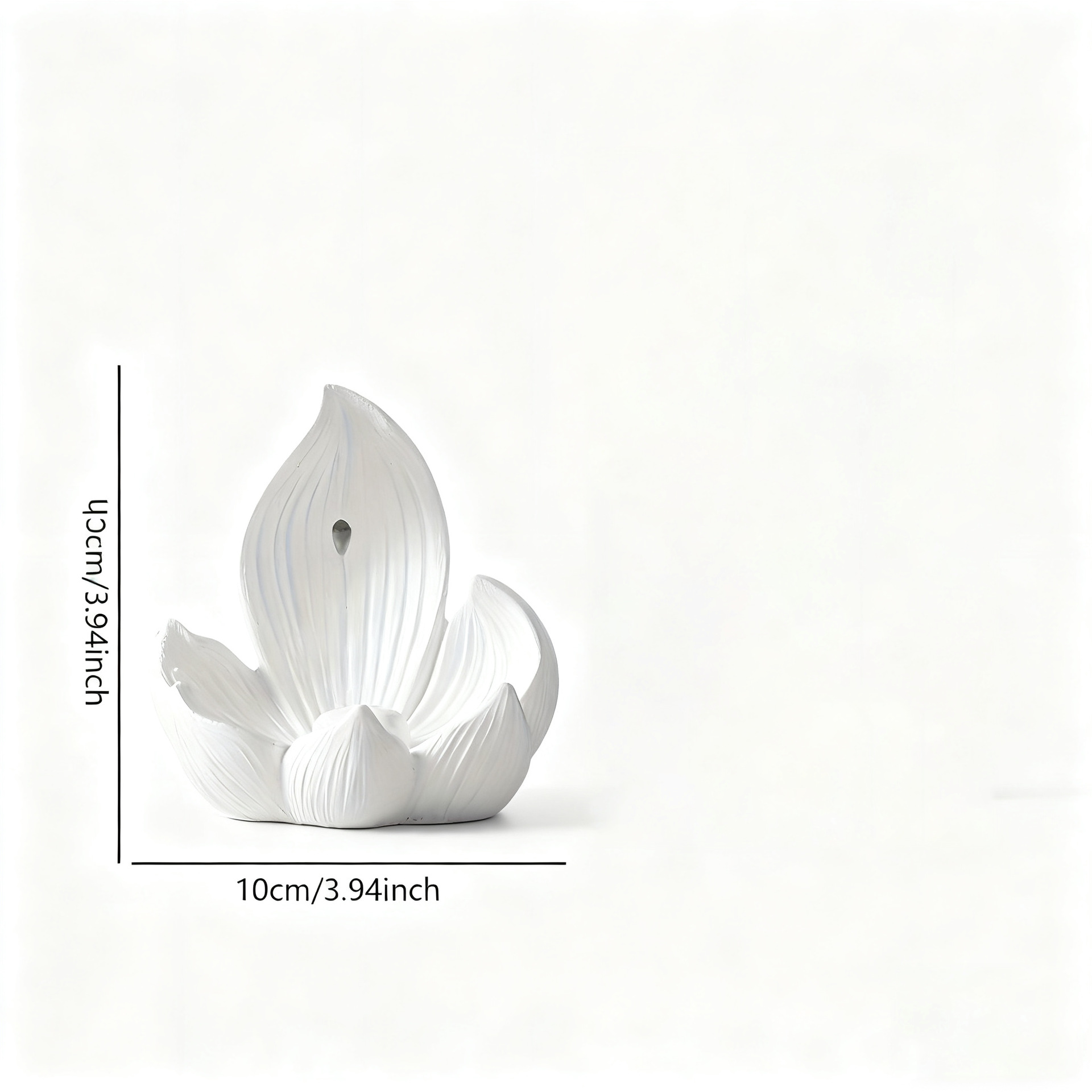 White Zen Lotus Waterfall Backflow Aroma Diffuser - Premium Elegant Resin view 2