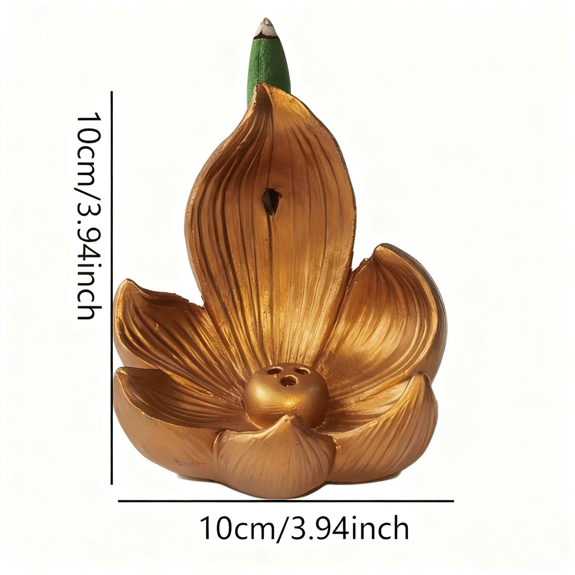 Gold Zen Lotus Waterfall Backflow Aroma Diffuser - Premium Elegant Resin Craft view 2