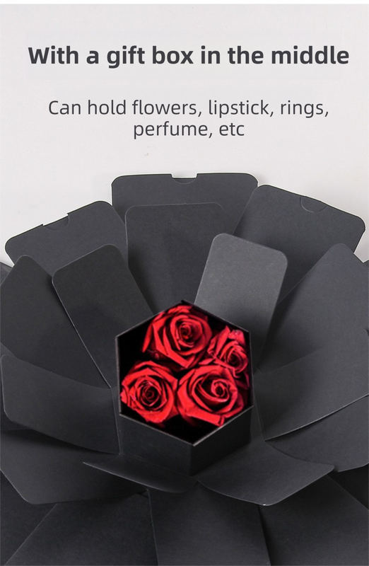 Red Hexagon 4-Layer 12-Pocket Explosion Gift Box(Finished) - Creative Handmade view 4