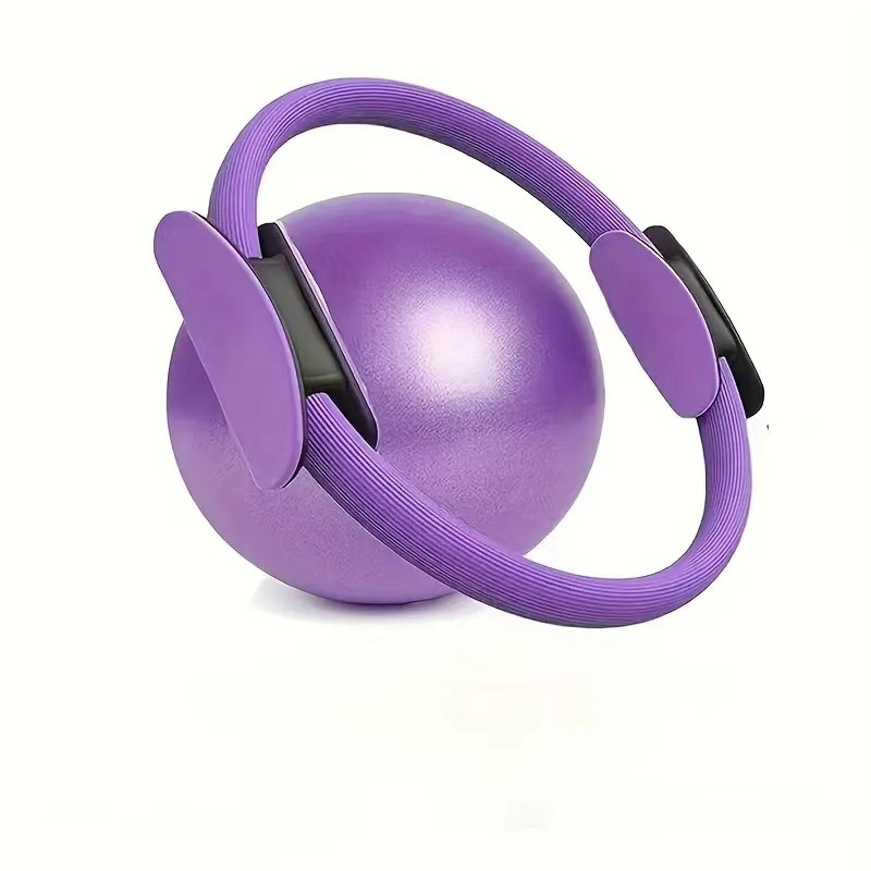 Purple Professional Pilates Ring & Yoga Ball Set - Multipurpose Home Fitness