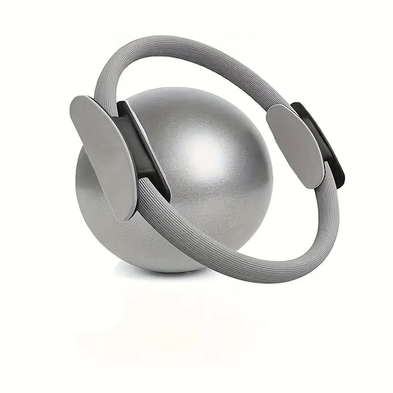 Grey Professional Pilates Ring & Yoga Ball Set - Multipurpose Home Fitness