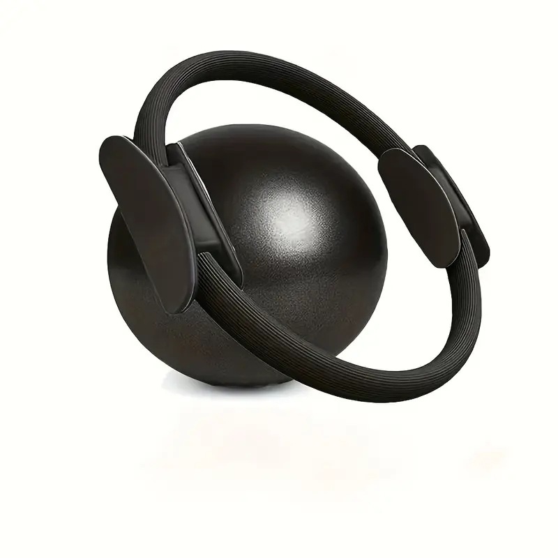 Black Professional Pilates Ring & Yoga Ball Set - Multipurpose Home Fitness