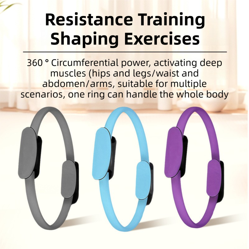 Black Professional Pilates Ring & Yoga Ball Set - Multipurpose Home Fitness view 3